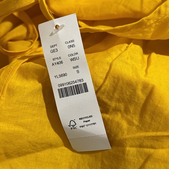 J Crew Tiered Cotton Voile Beach Maxi Dress Yellow Semi Sheer NWT 2021-Small - Picture 9 of 12